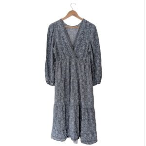 Max Studio Side Tie Printed Midi Dress